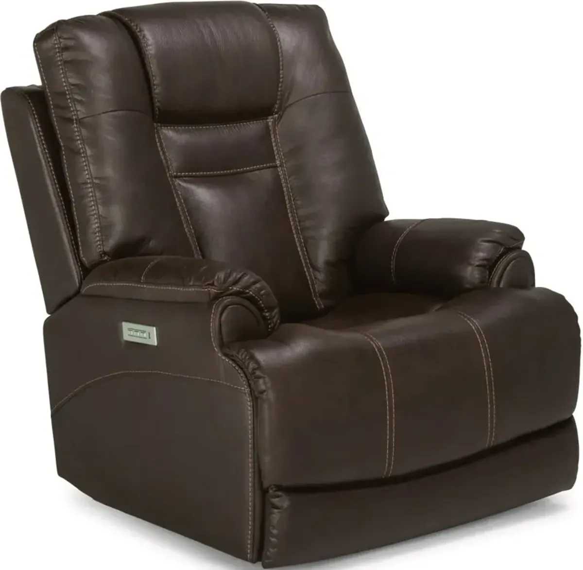 Flexsteel Marley Dark Brown Power Leather Recliner with Power Headrest