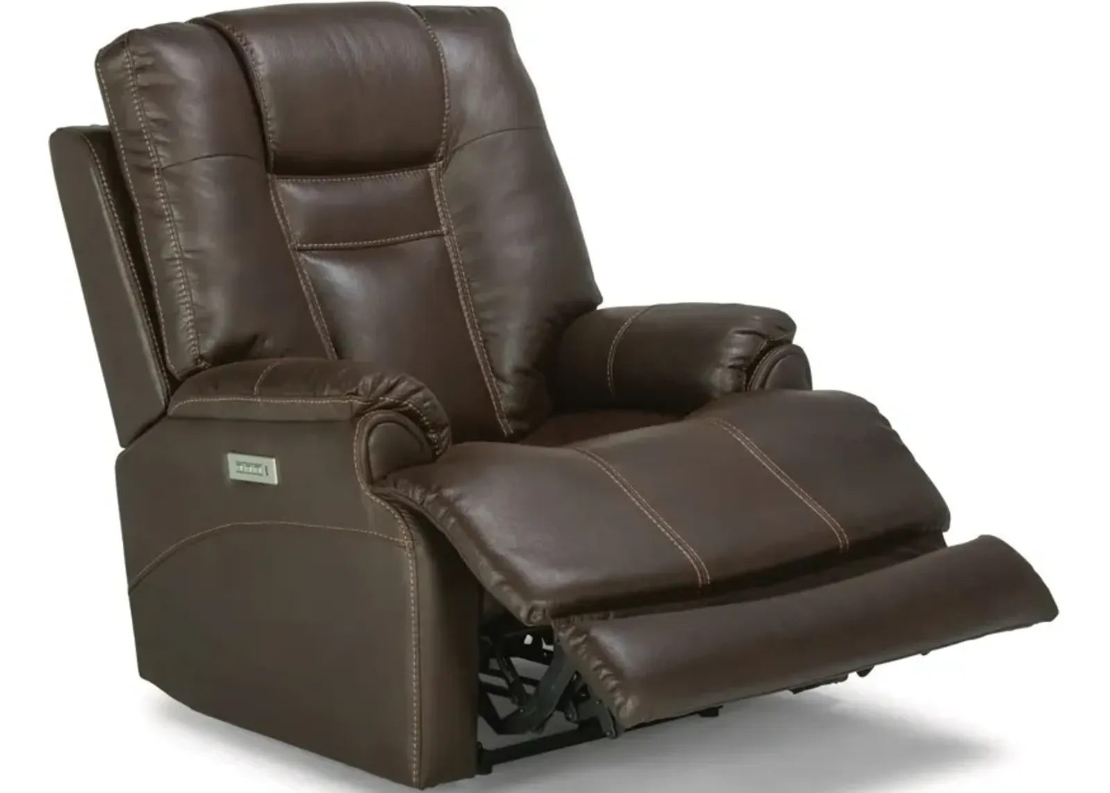 Flexsteel Marley Dark Brown Power Leather Recliner with Power Headrest