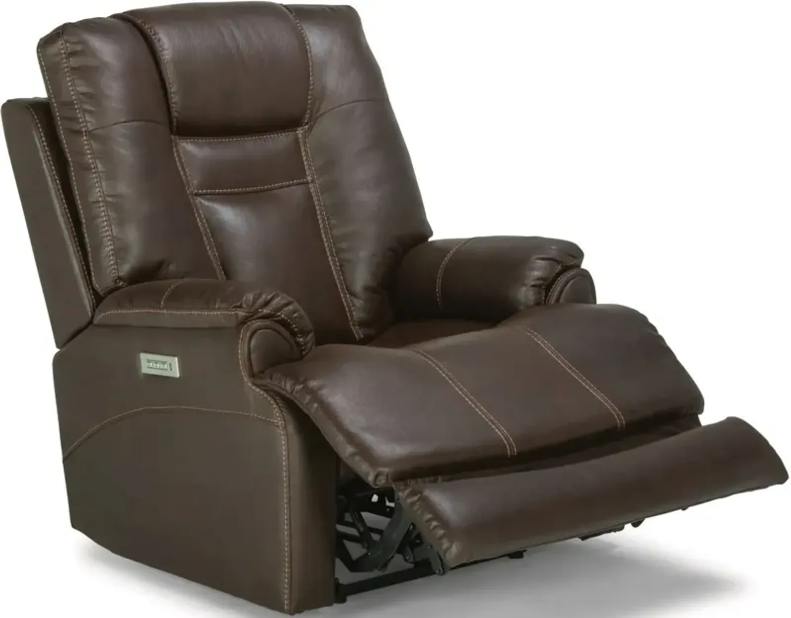 Flexsteel Marley Dark Brown Power Leather Recliner with Power Headrest