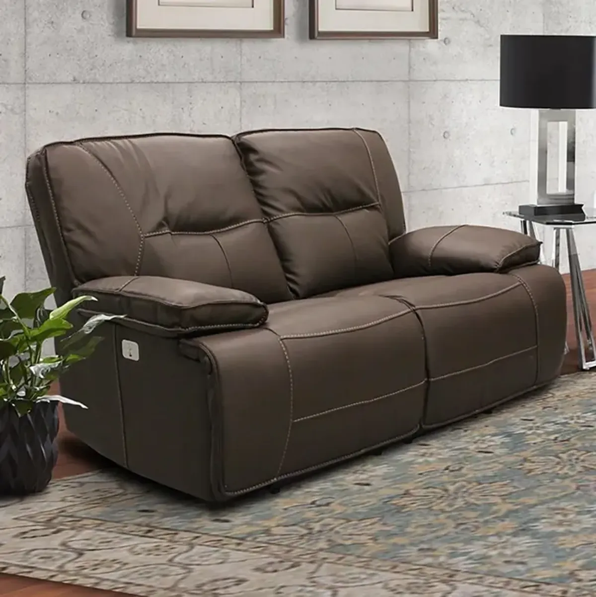 Parker House Spartacus Power Reclining Loveseat in Chocolate Color