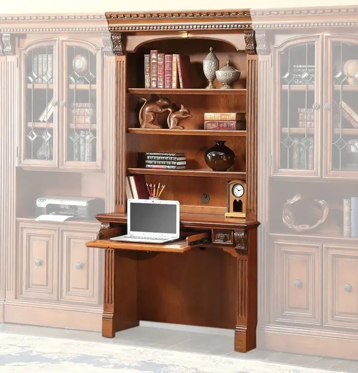 Parker House Huntington Collection 2-Piece Library Desk in Antique Vintage Pecan Color