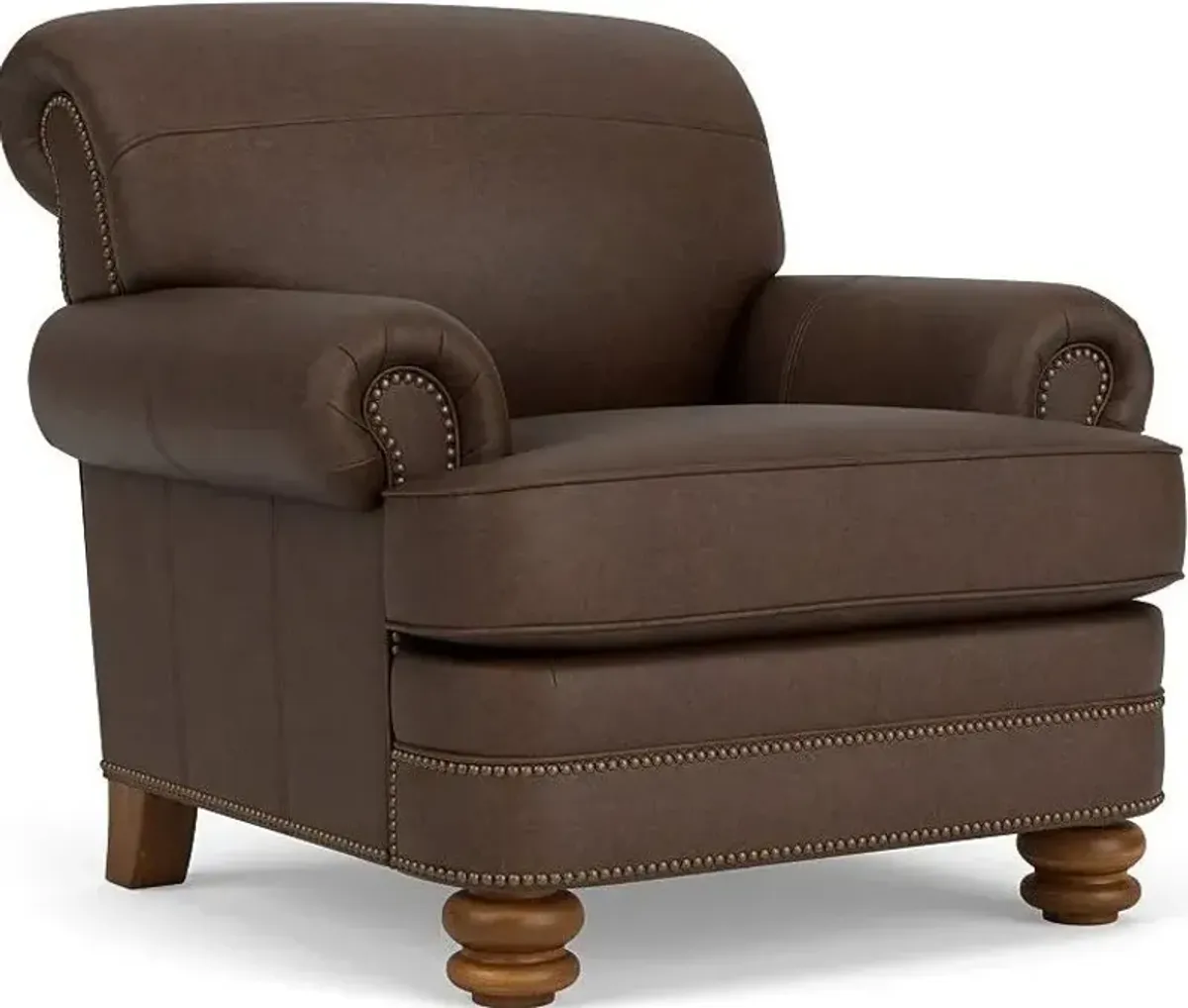 Flexsteel Bay Bridge Brown Traditional Leather Chair