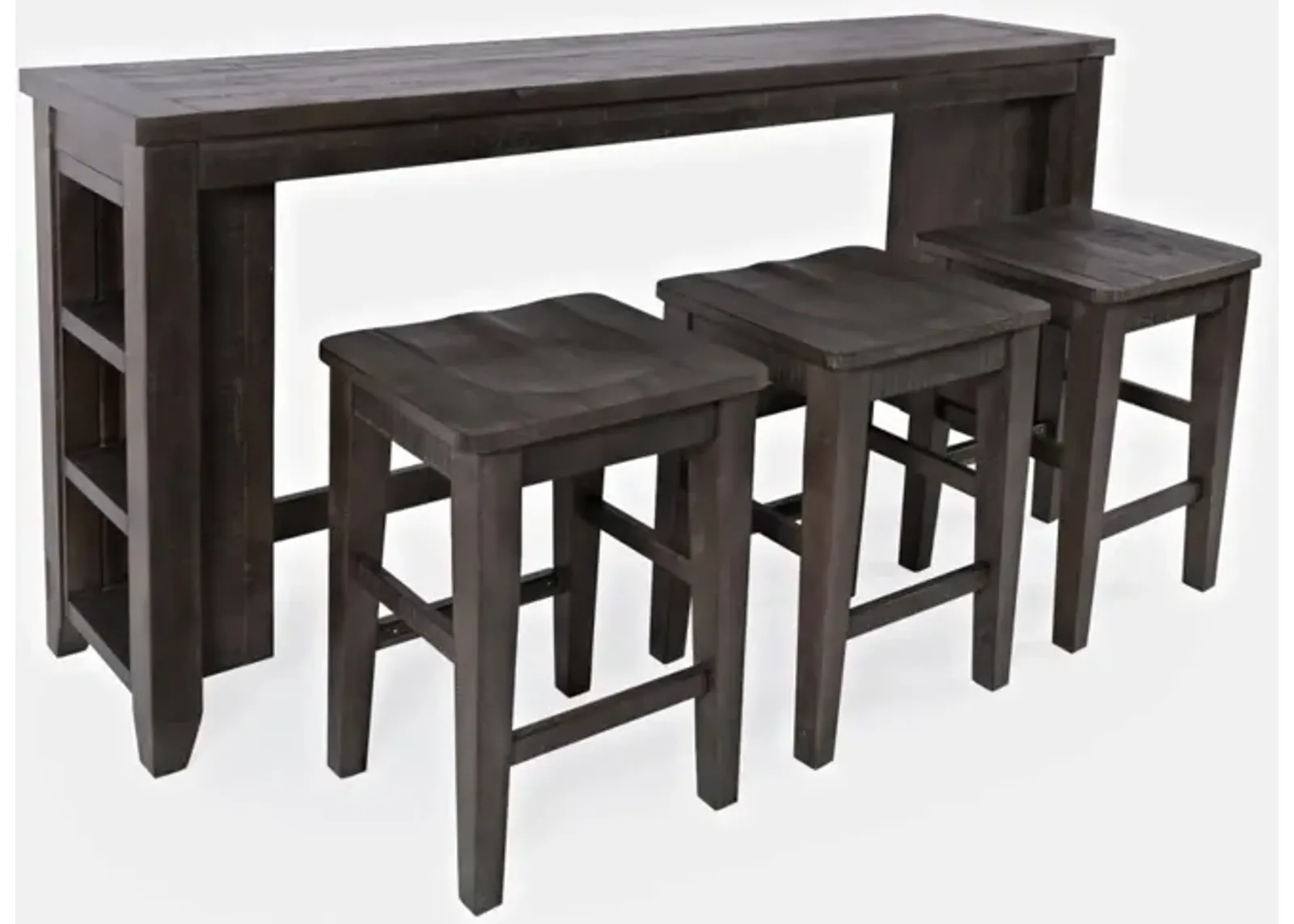 Jofran Madison County 4-Piece Sofa Console Bar Stools & Table Set Barnwood