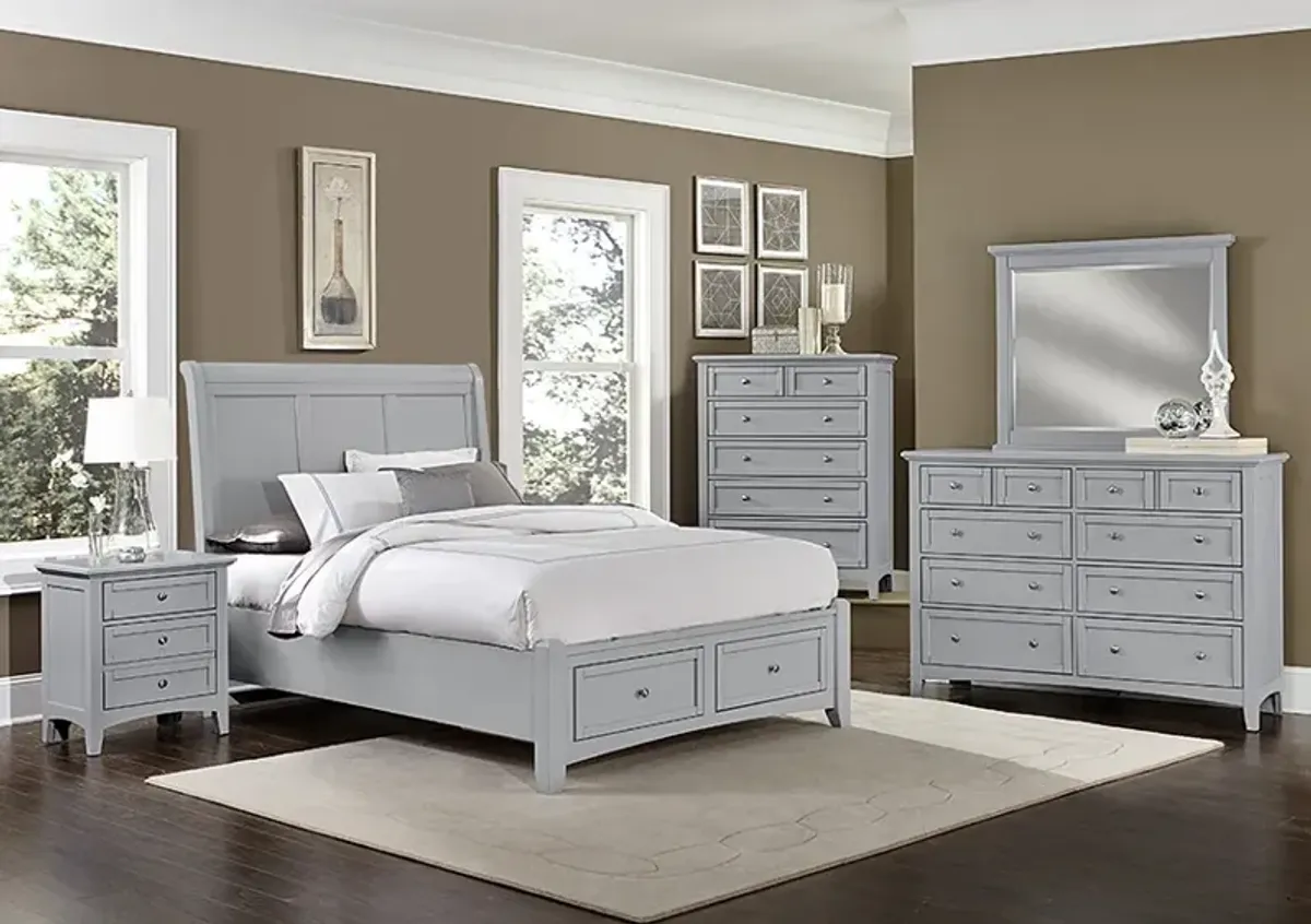 Vaughan-Bassett Bonanza Gray 2-Drawer Nightstand