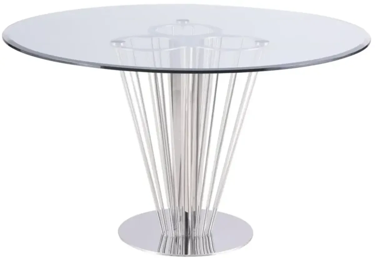 FERNANDA CONTEMPORARY ROUND GLASS DINING TABLE