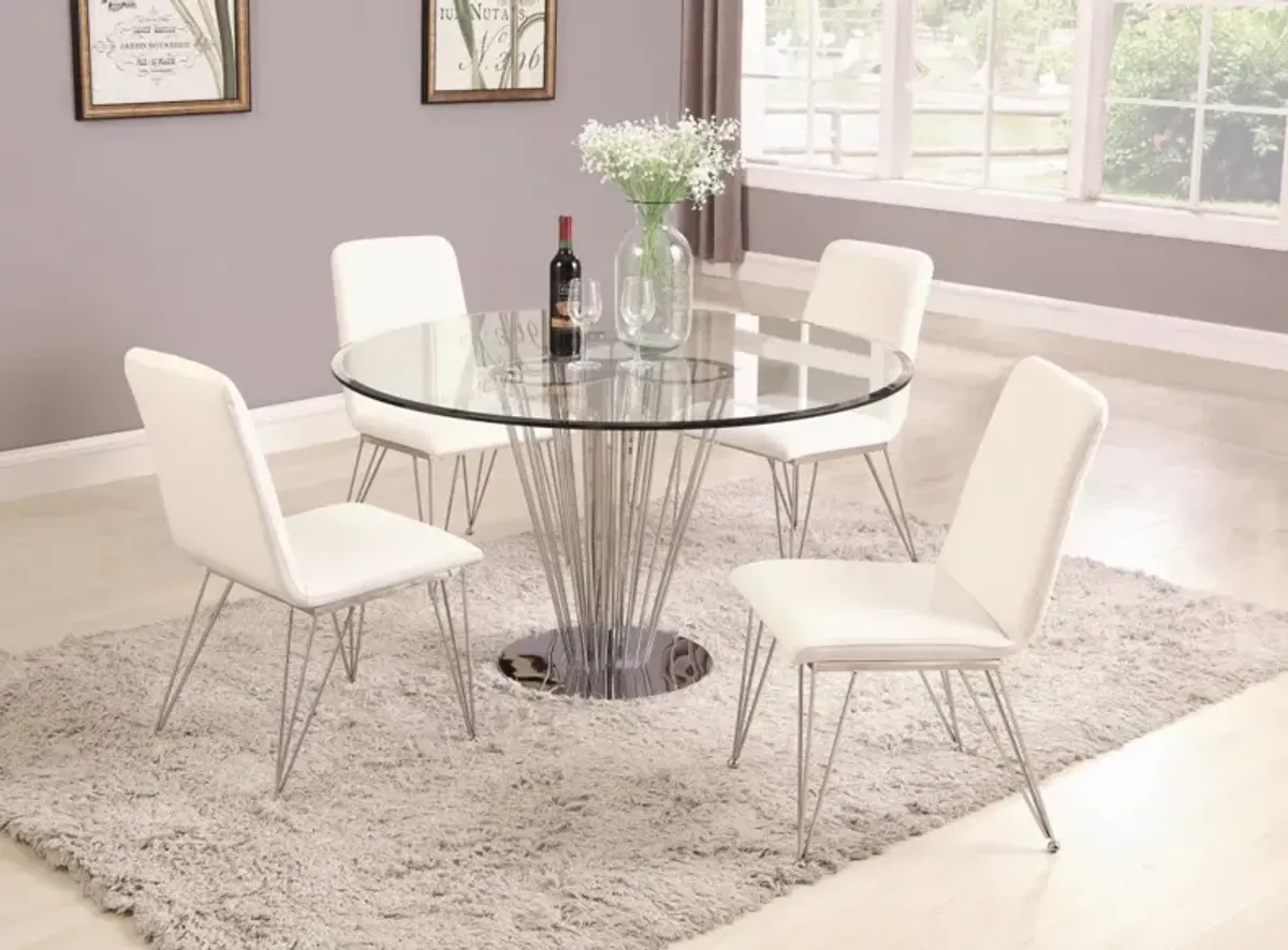 FERNANDA CONTEMPORARY ROUND GLASS DINING TABLE