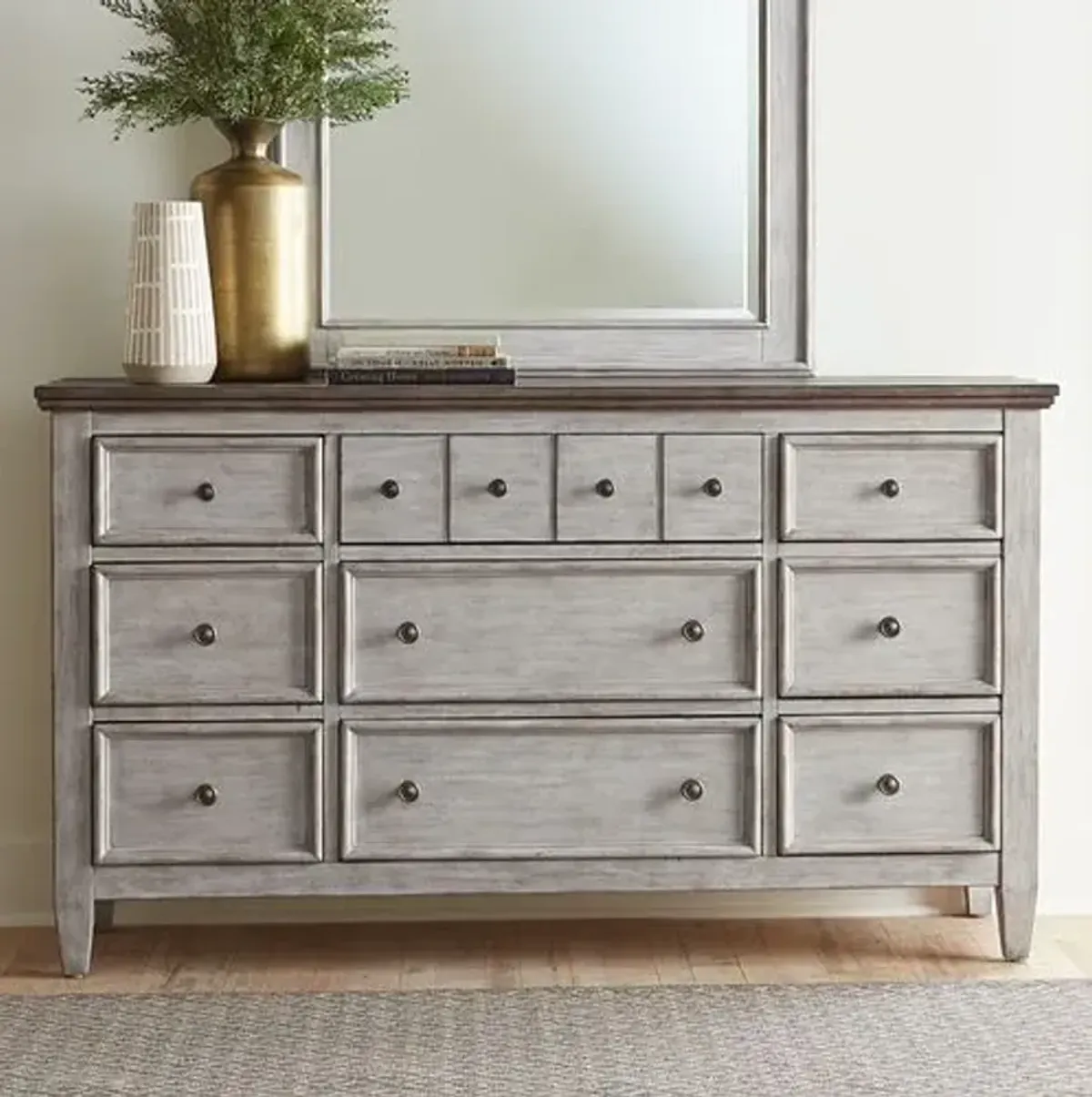 Liberty Furniture Heartland Antique White 9-Drawer Dresser