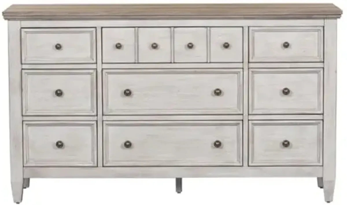 Liberty Furniture Heartland Antique White 9-Drawer Dresser