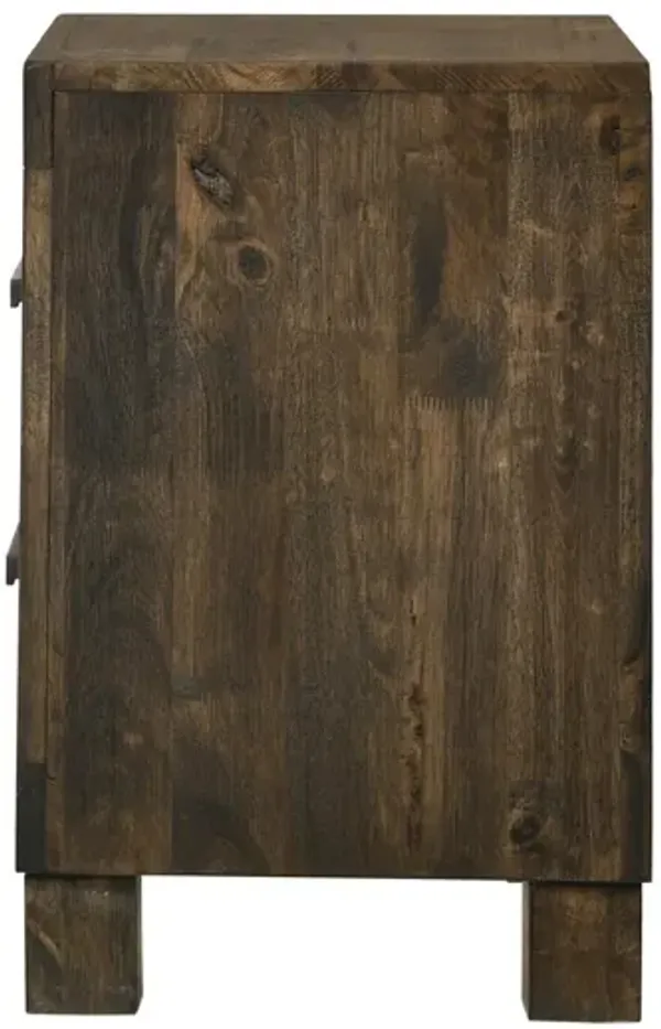 Coaster Woodmont 2-Drawer Nightstand Rustic Golden Brown