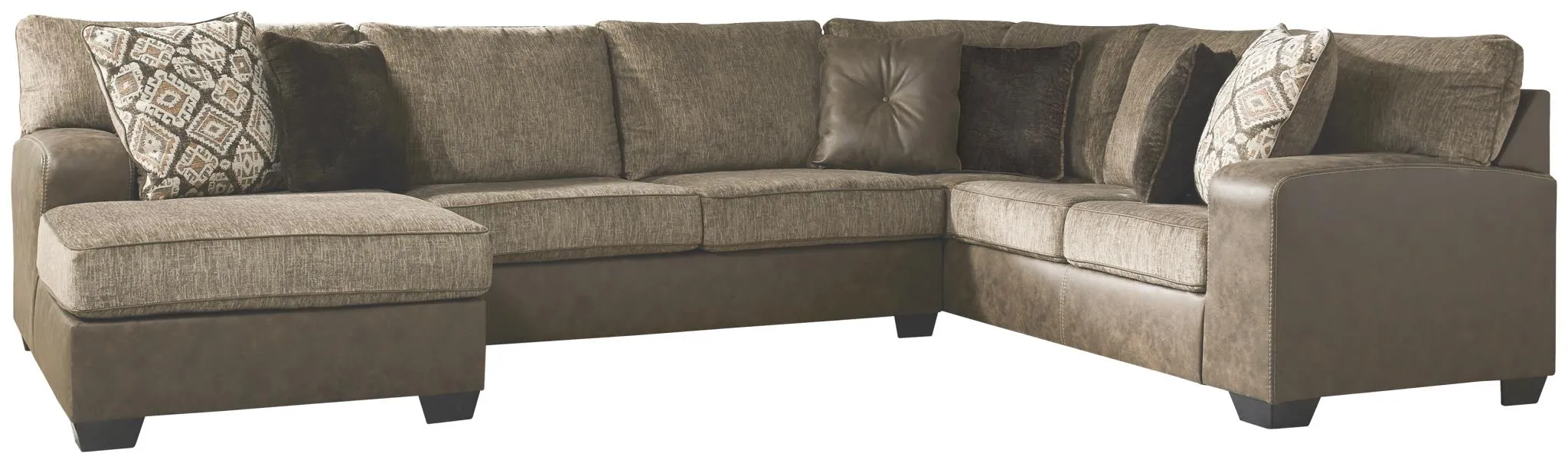 ABALONE 3-PIECE SECTIONAL WITH CHAISE CHOCOLATE BENCHCRAFT