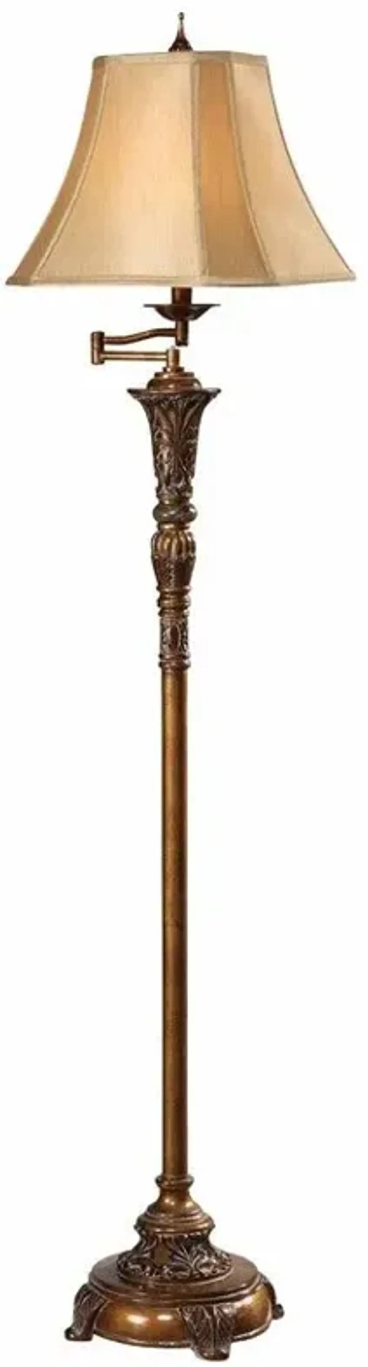 Crestview Tyler Oriental Gold Floor Lamp