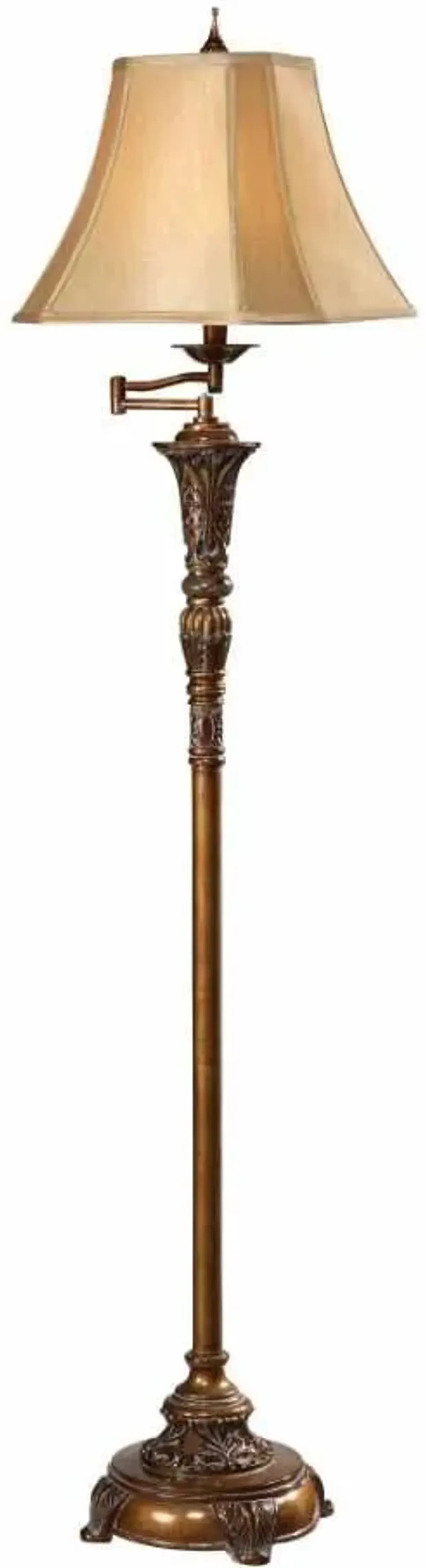 Crestview Tyler Oriental Gold Floor Lamp