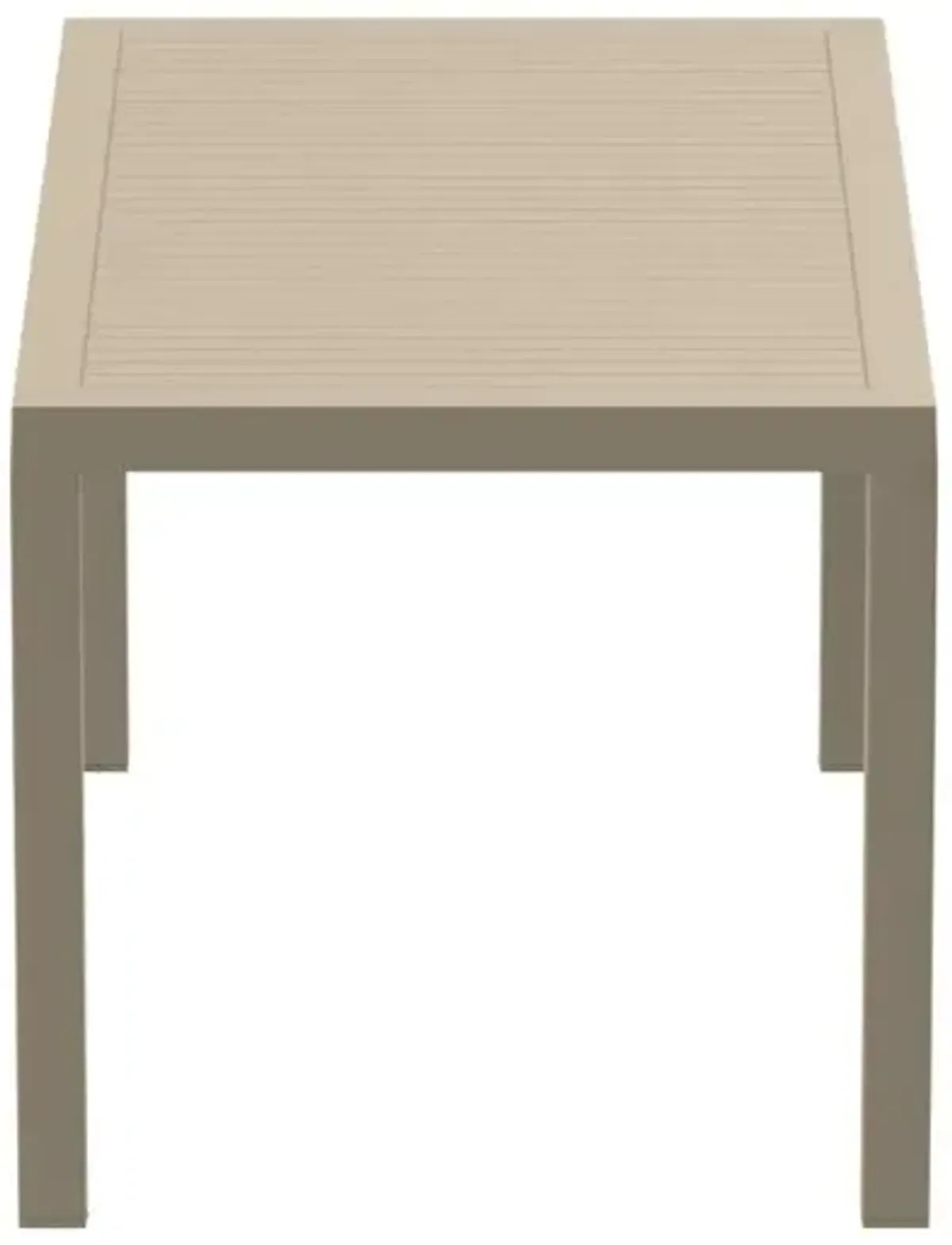 Compamia 55 Inch Ares Resin Rectangle Outdoor Dining Table Taupe