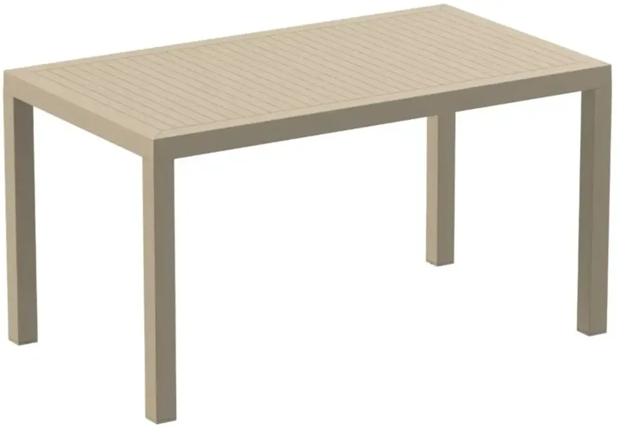 Compamia 55 Inch Ares Resin Rectangle Outdoor Dining Table Taupe