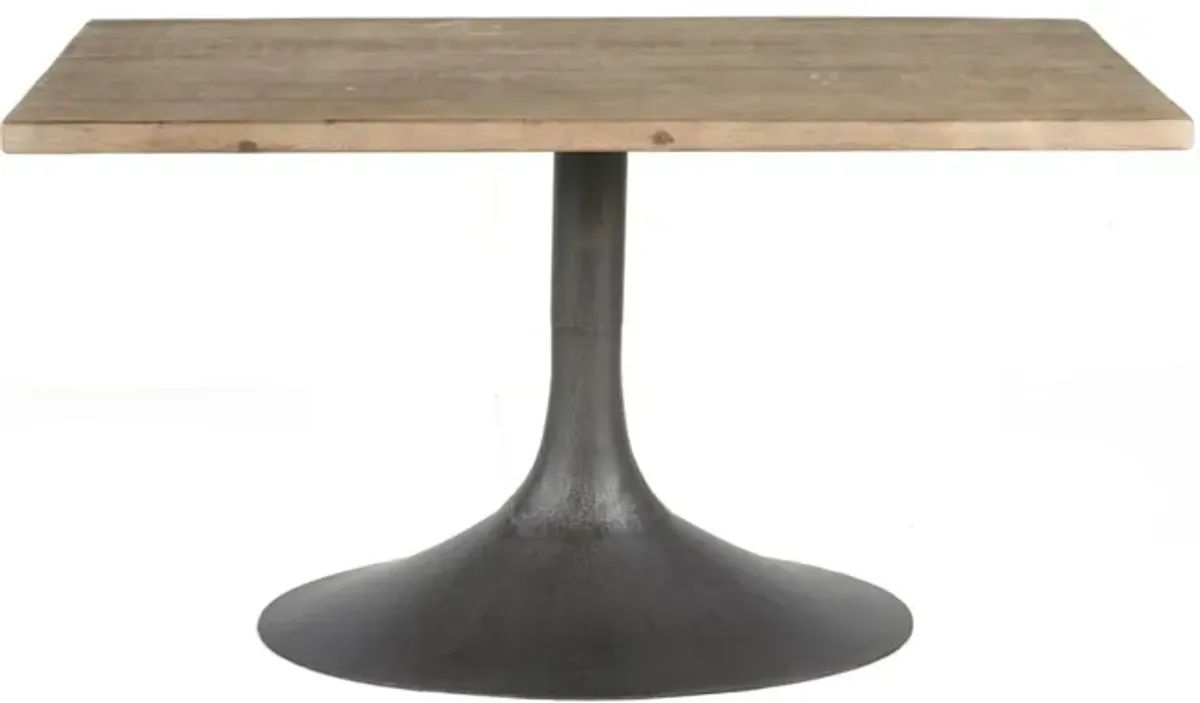 Nest Home Megan 56 Inch Rectangular Dining Table with Medium Grey Finish & Iron Base