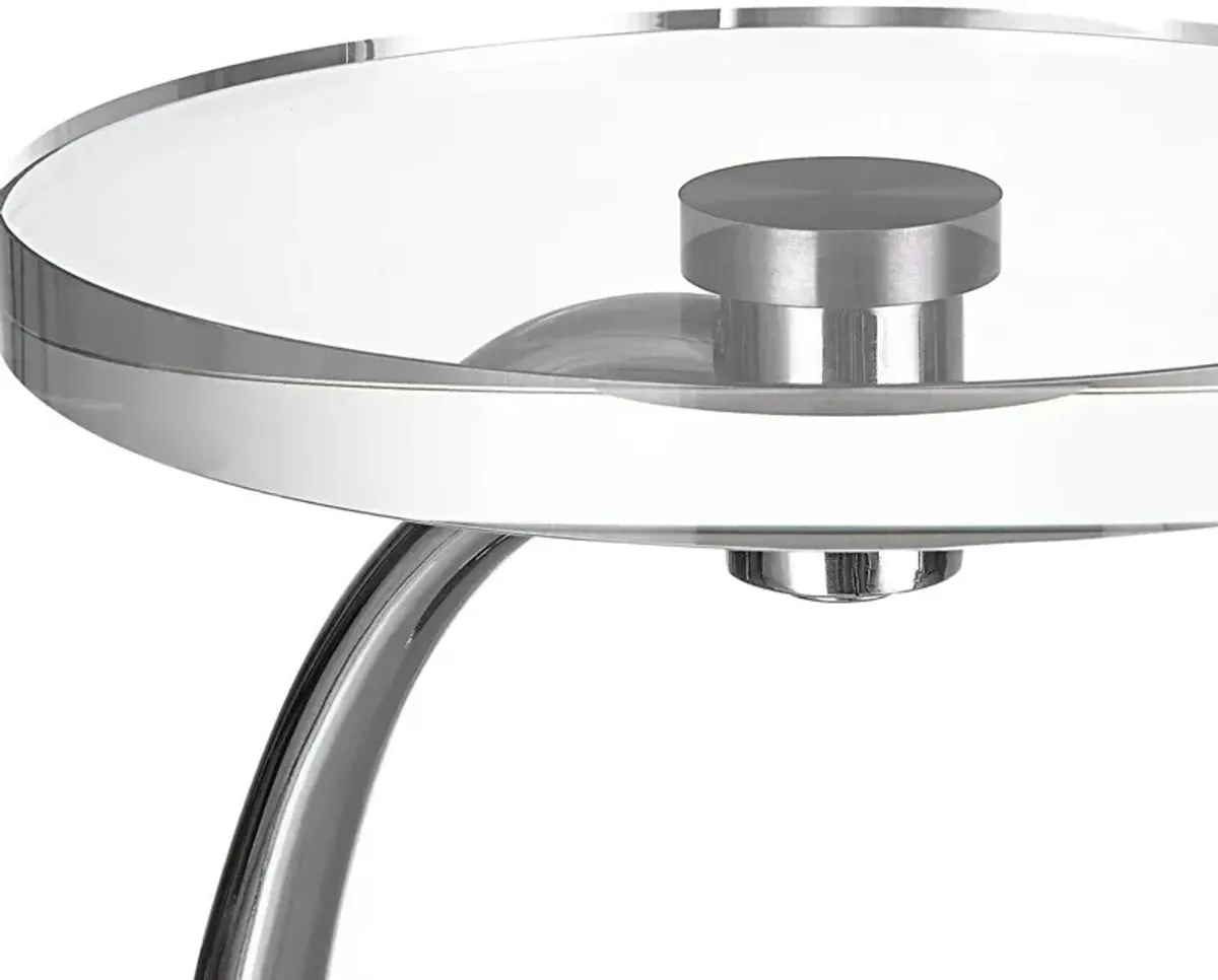 Uttermost Waveney Polished Nickel Drink Table