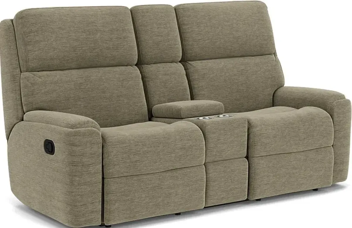 Flexsteel Rio Dune Reclining Loveseat with Console