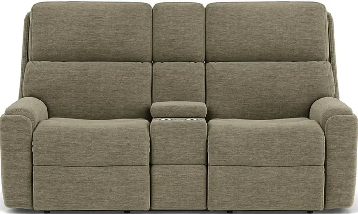 Flexsteel Rio Dune Reclining Loveseat with Console