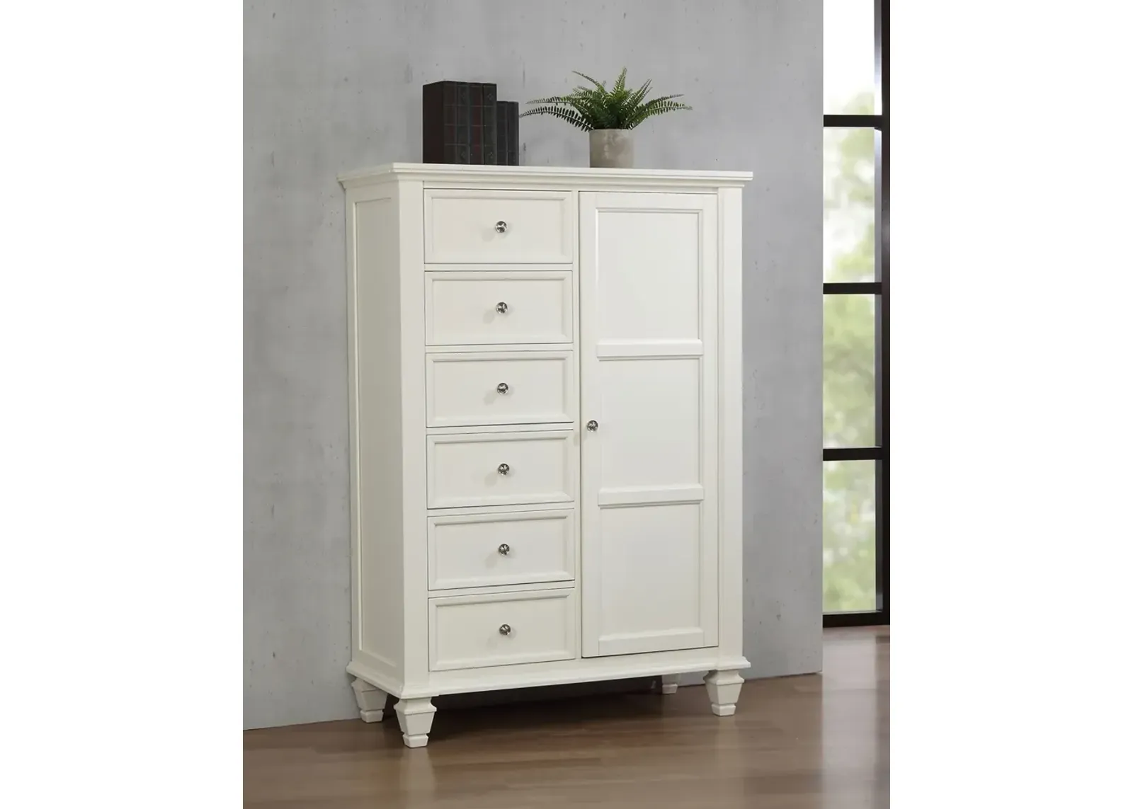 SANDY BEACH DOOR DRESSER WITH CONCEALED STORAGE BUTTERMILK