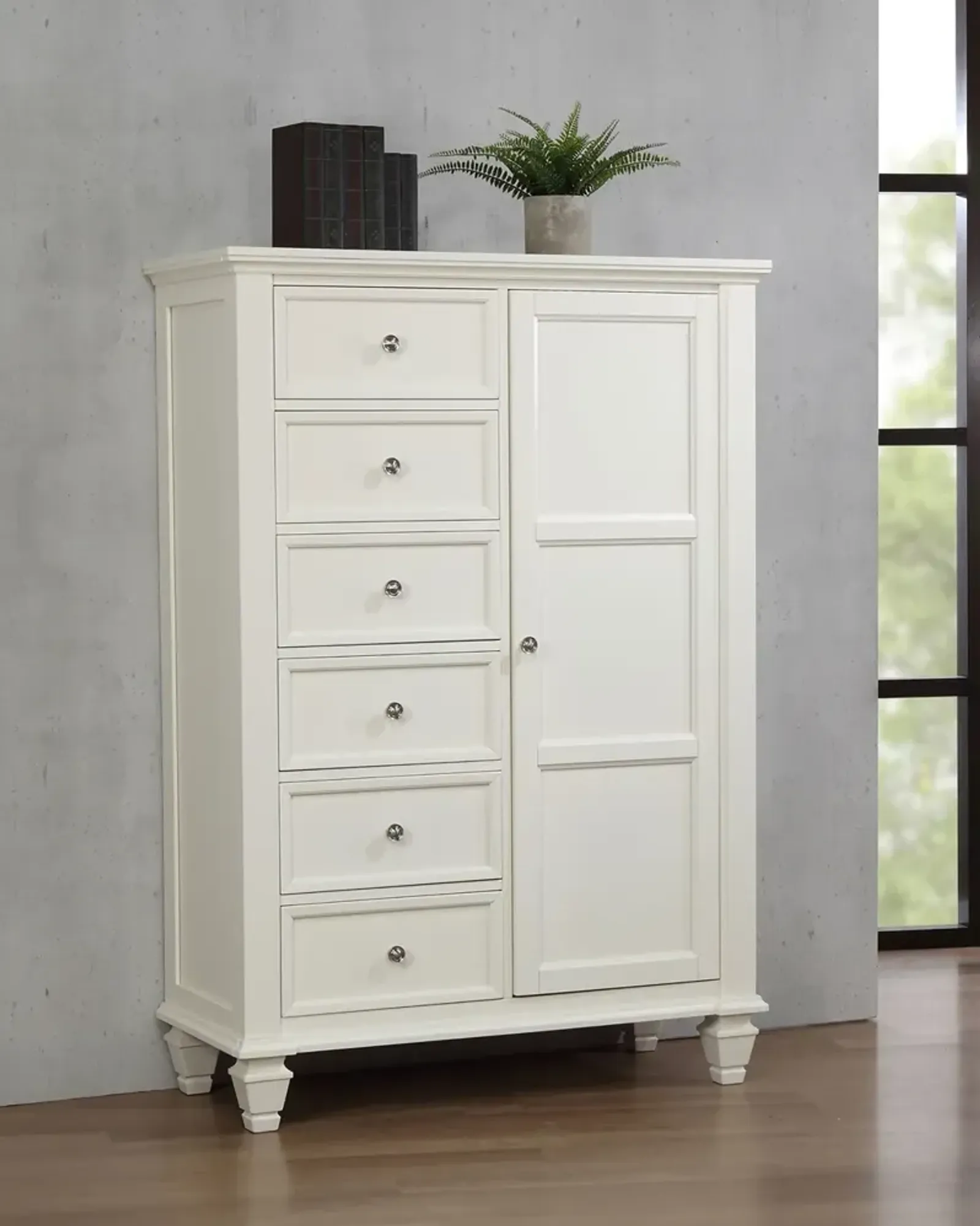 Coaster Sandy Beach 8-Drawer Door Chest Cream White