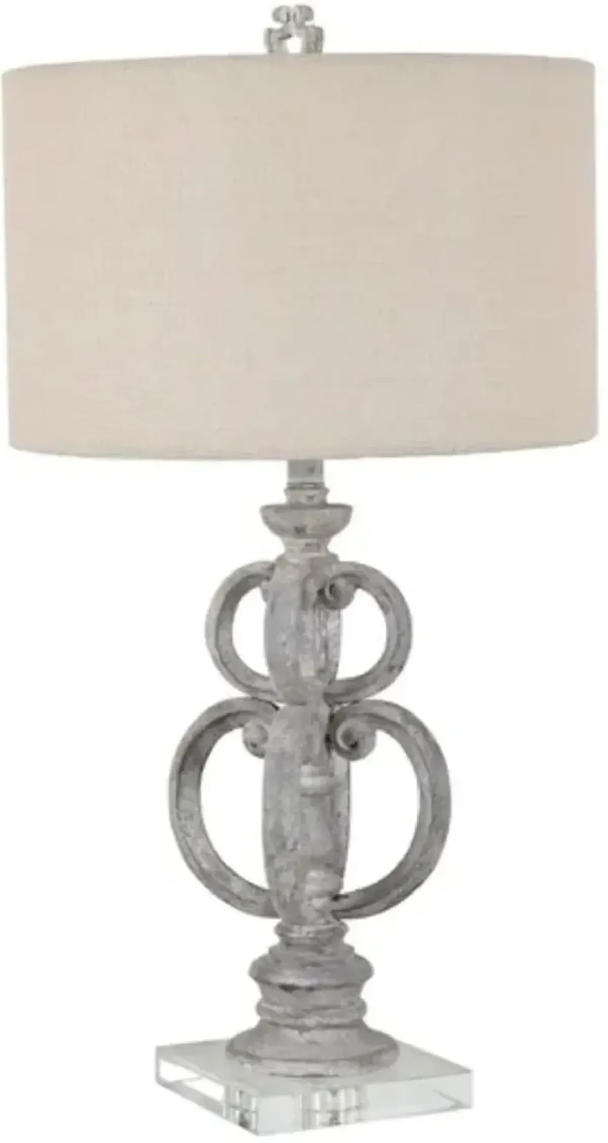 Crestview Lennox Grey/Off-White Table Lamp