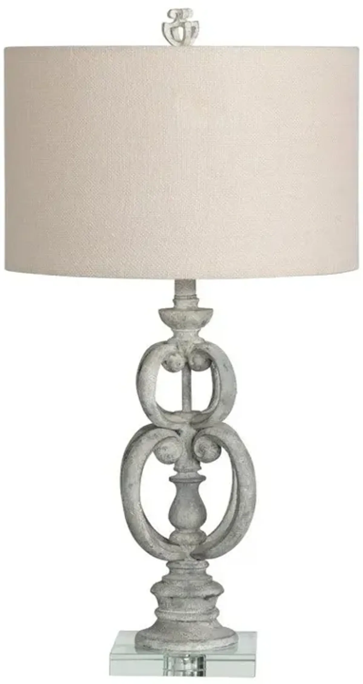 Crestview Lennox Grey/Off-White Table Lamp