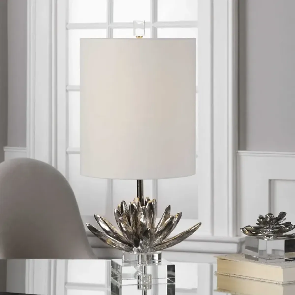 Uttermost Silver Lotus Silver Accent Lamp