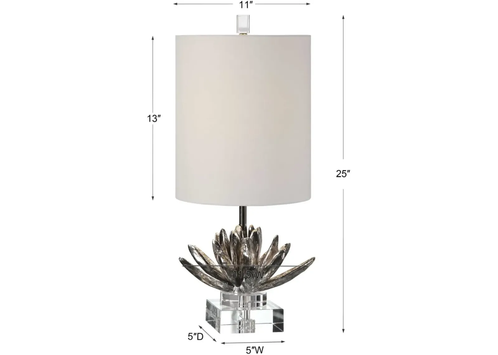 Uttermost Silver Lotus Silver Accent Lamp