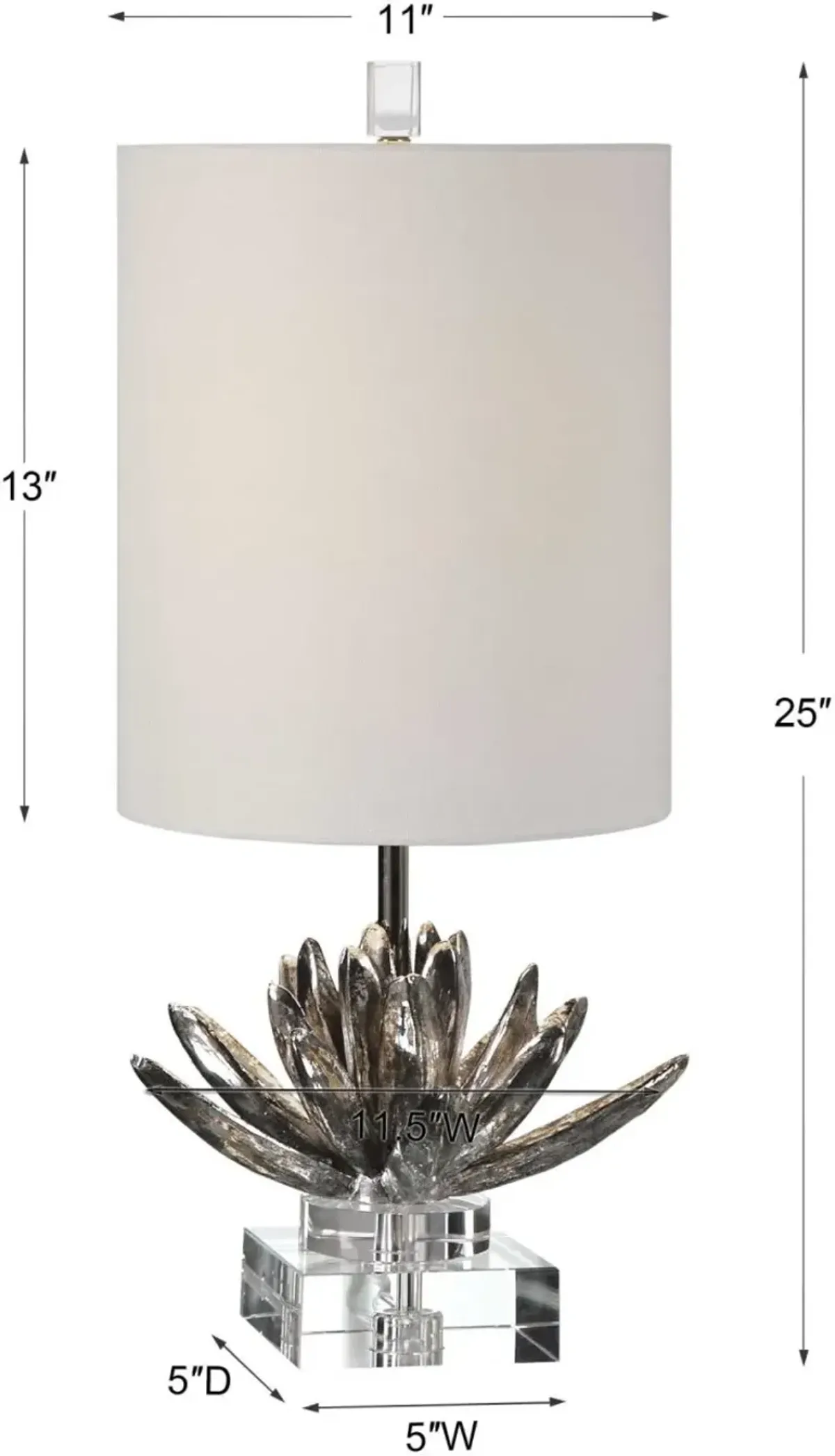 Uttermost Silver Lotus Silver Accent Lamp