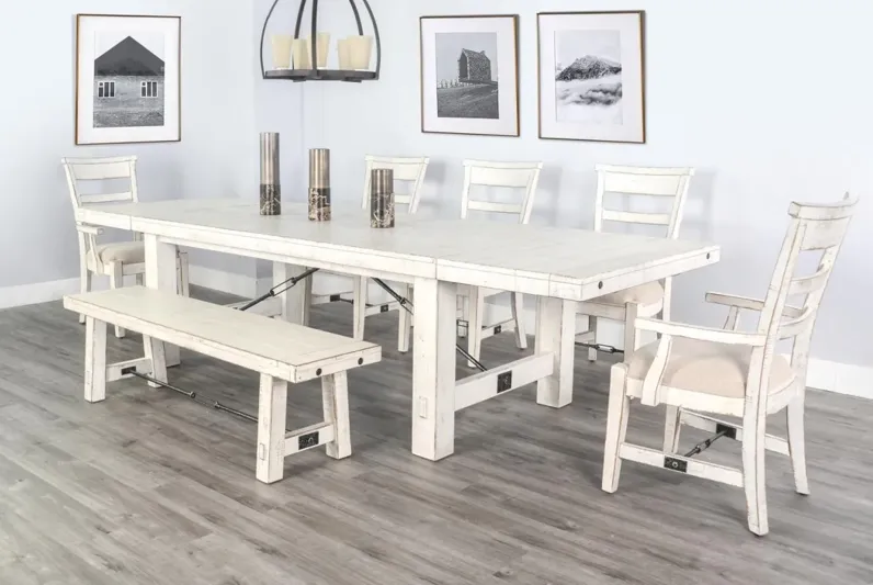 MARINA WHITE SAND EXTENSION DINING TABLE