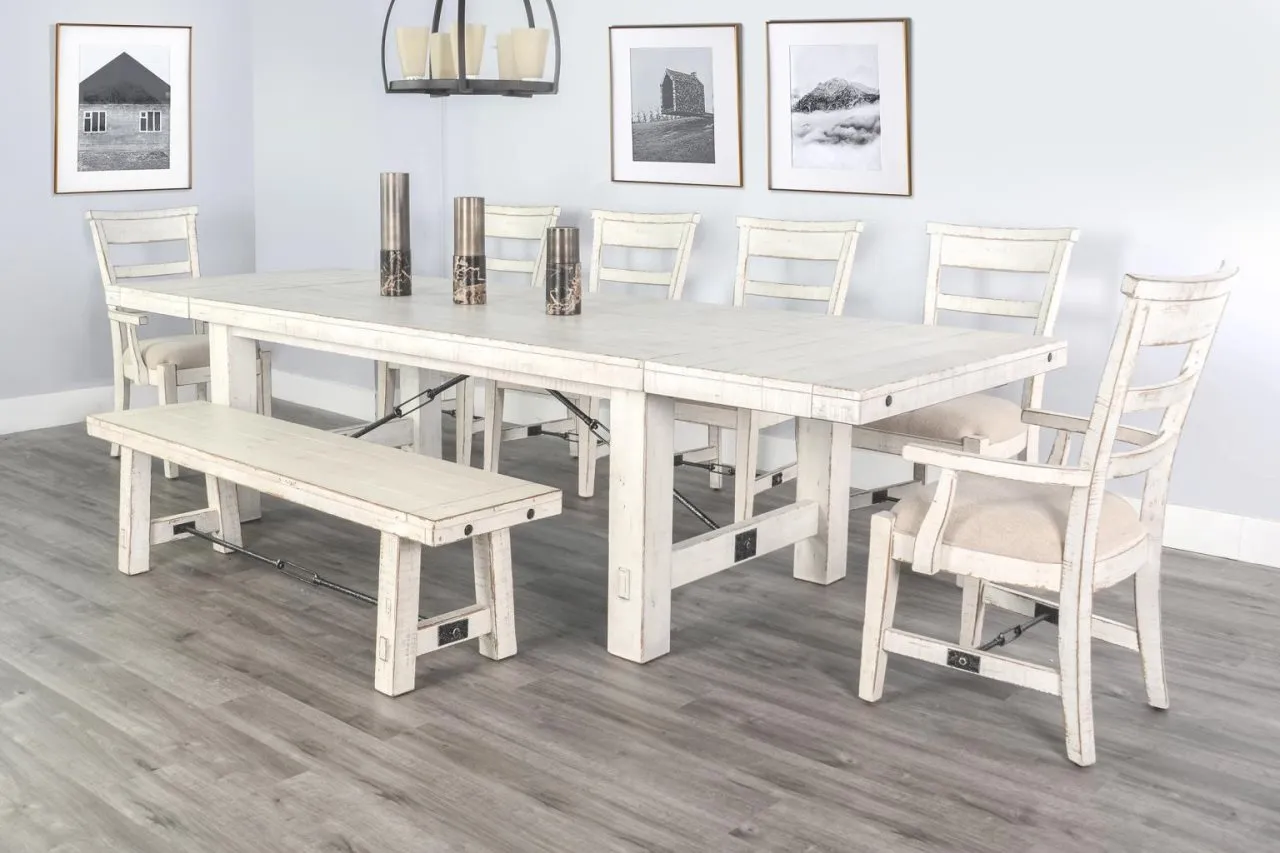 MARINA WHITE SAND EXTENSION DINING TABLE