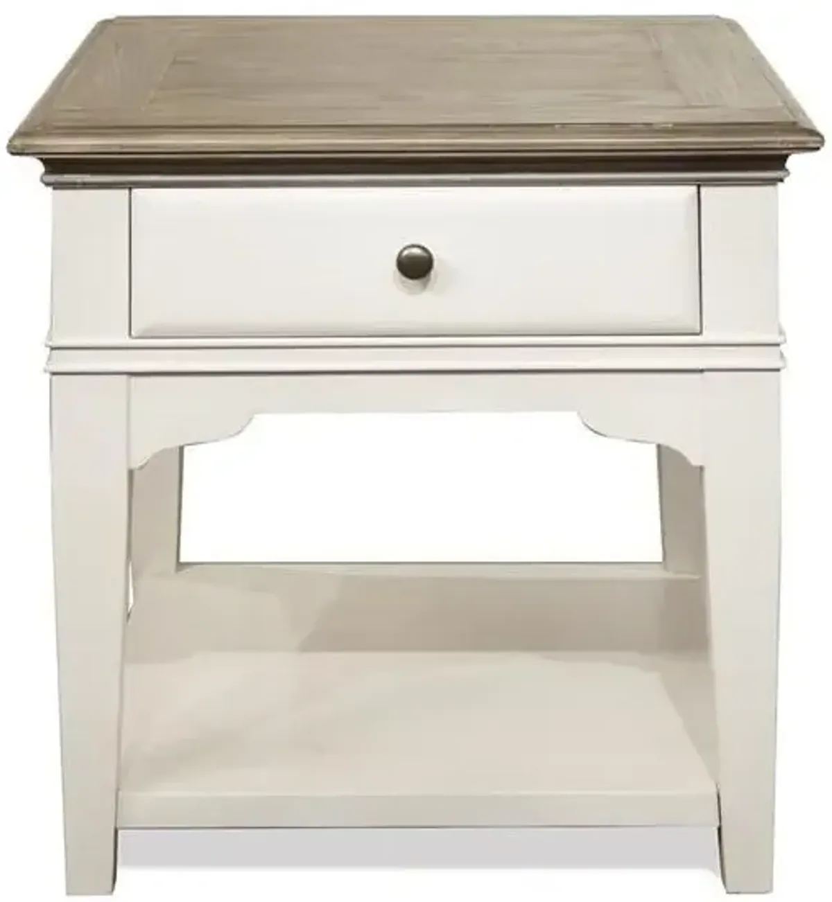 Riverside Myra Natural & Paperwhite 1-Drawer Side Table