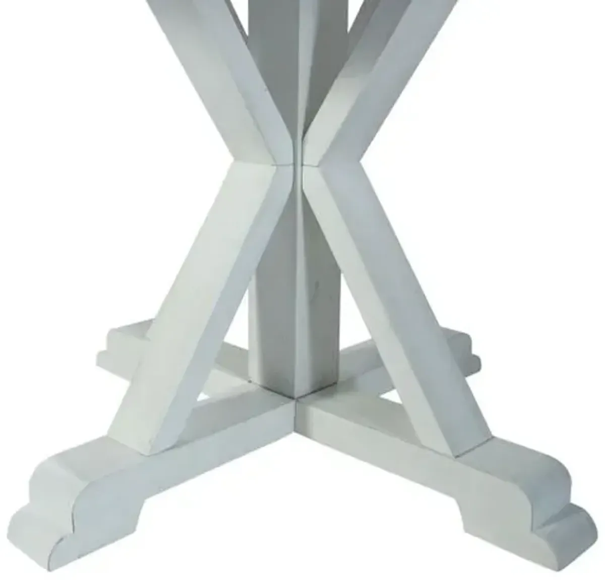 Liberty Furniture Lakeshore Wirebrushed White Single Pedestal Table with Wood Tone Top