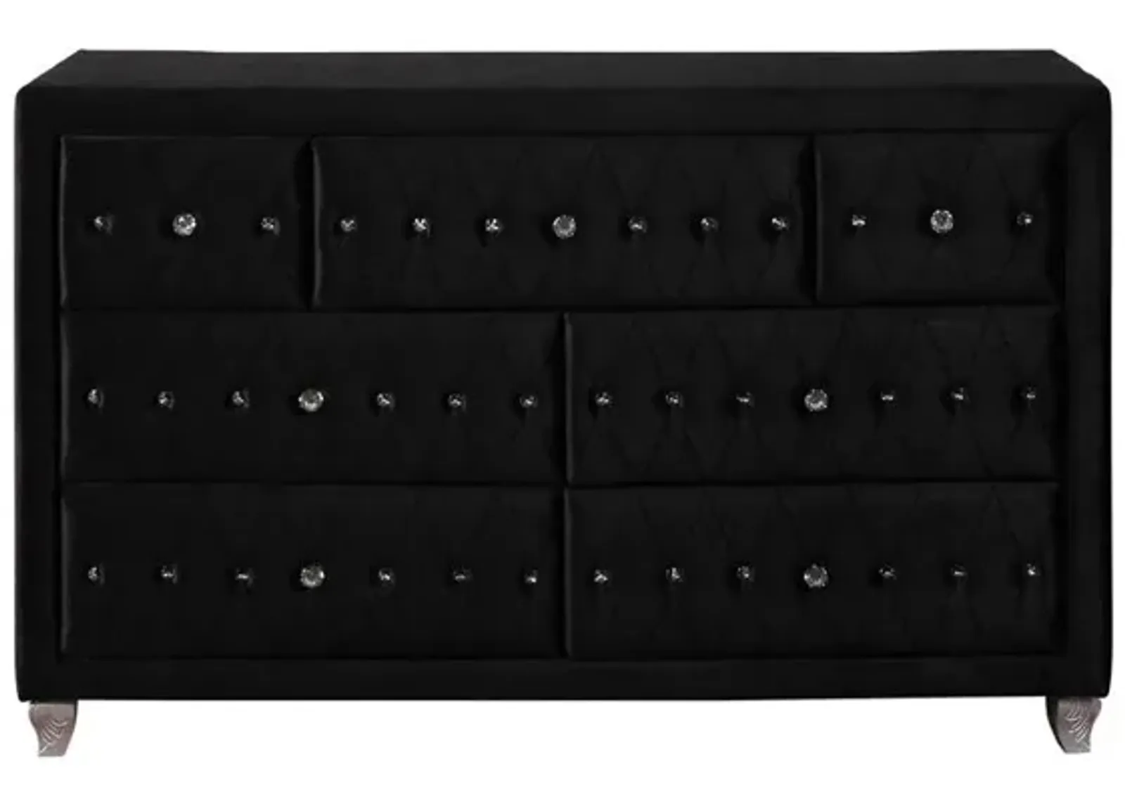 Coaster Deanna 7-Drawer Upholstered Dresser Black