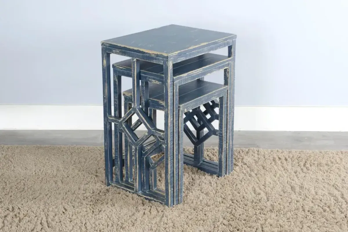 Sunny Designs Marina Ocean Blue Nesting Tables