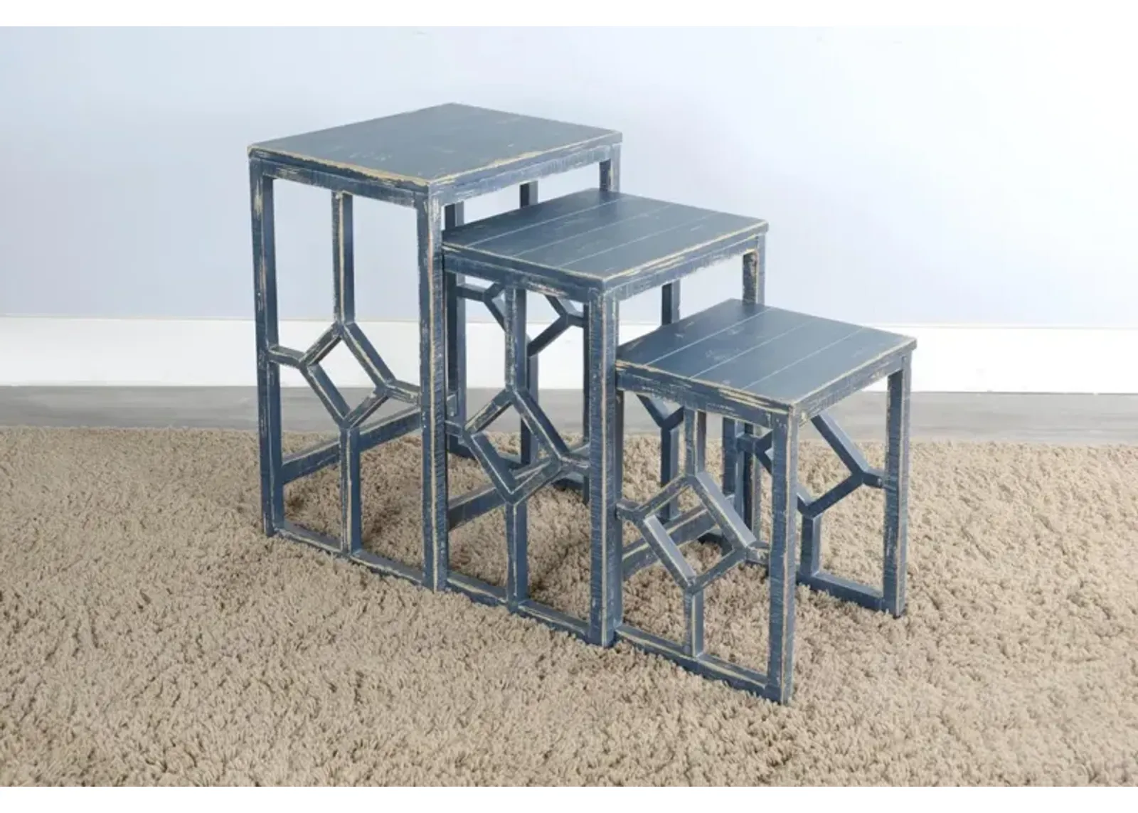 Sunny Designs Marina Ocean Blue Nesting Tables