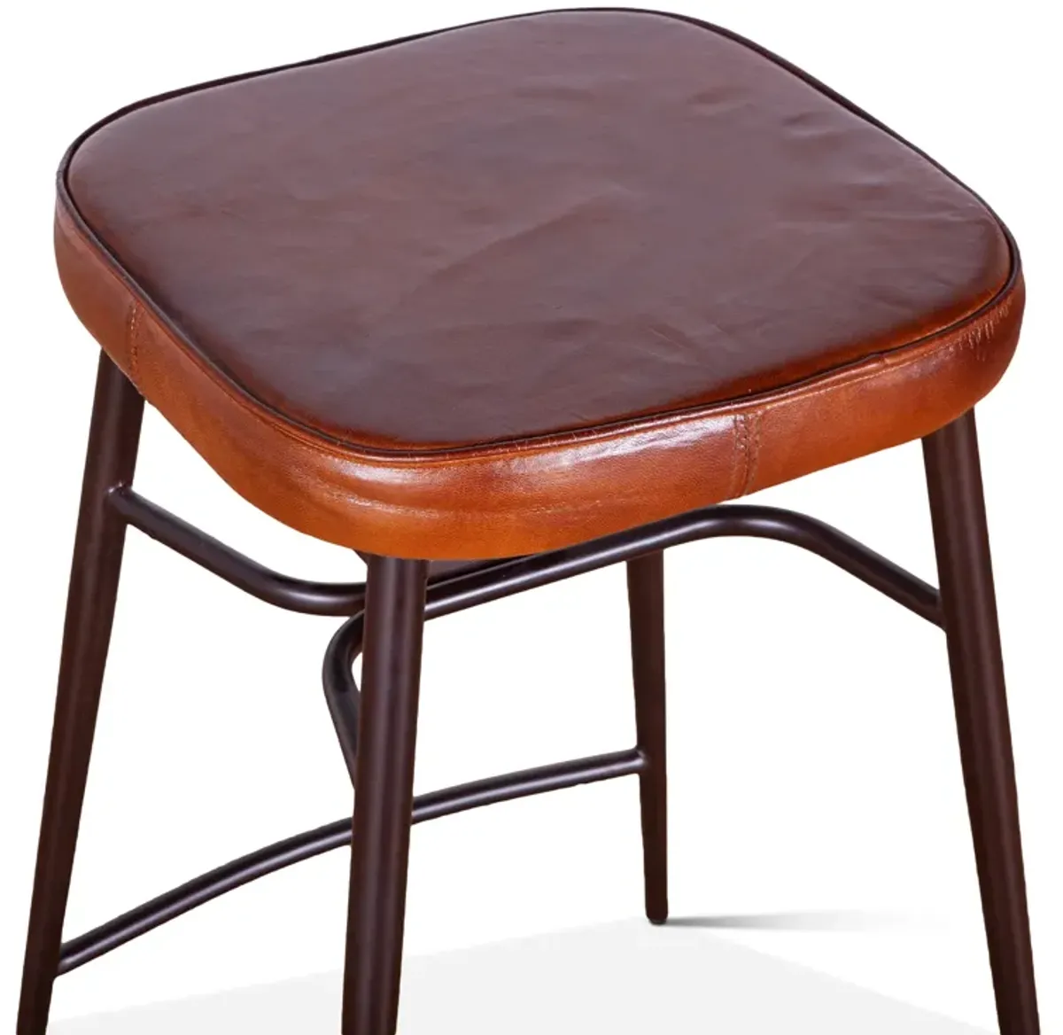 Home Trends Design Wellington Backless Leather Counter Stool