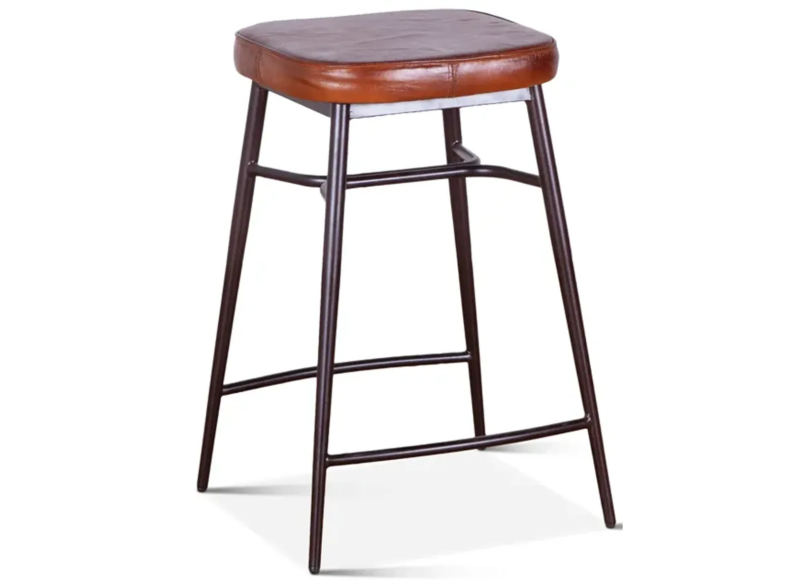 Home Trends Design Wellington Backless Leather Counter Stool