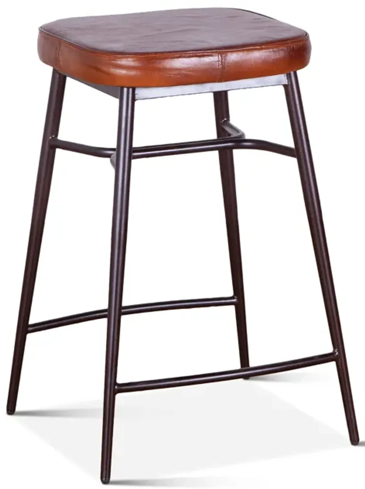 Home Trends Design Wellington Backless Leather Counter Stool