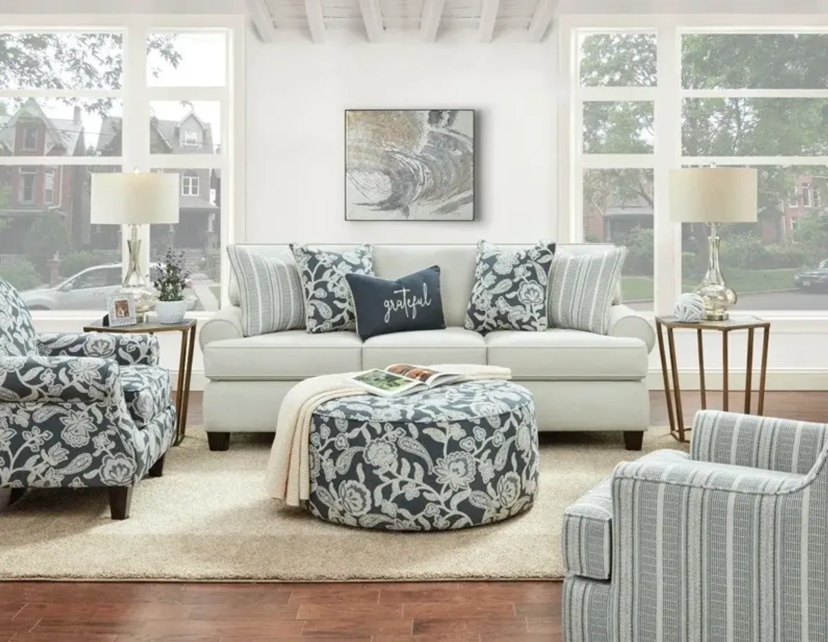 Fusion Awesome Oatmeal Sophie Indigo/White Accent Chair