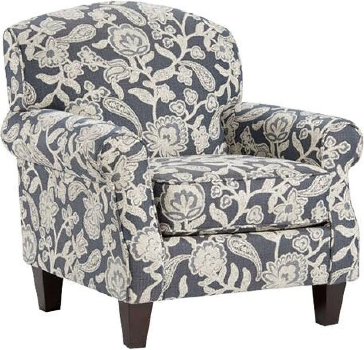 AWESOME OATMEAL SOPHIE INDIGO/WHITE ACCENT CHAIR