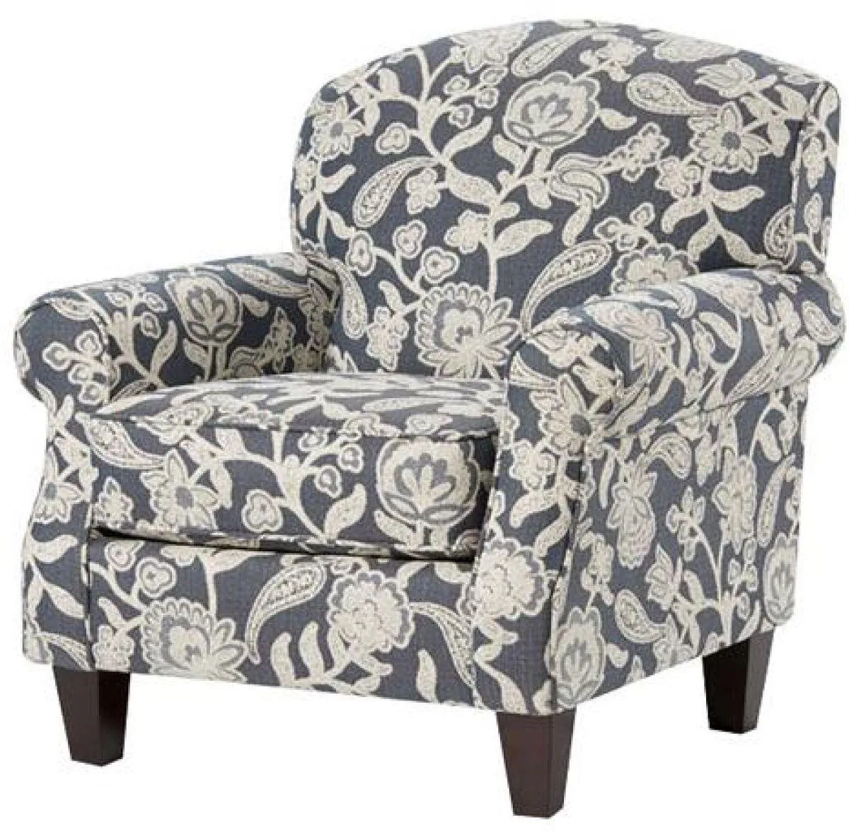 AWESOME OATMEAL SOPHIE INDIGO/WHITE ACCENT CHAIR