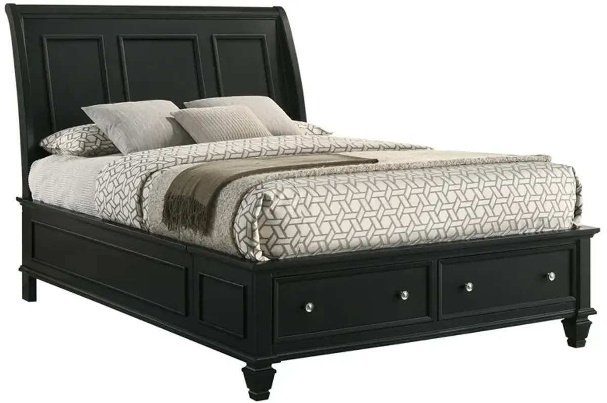 Coaster Sandy Beach Wood Queen Storage Panel Bed Black