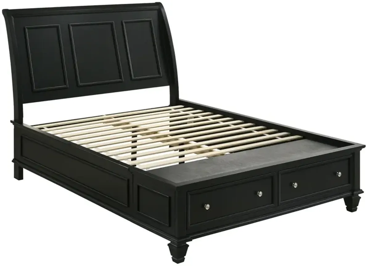 Coaster Sandy Beach Wood Queen Storage Panel Bed Black