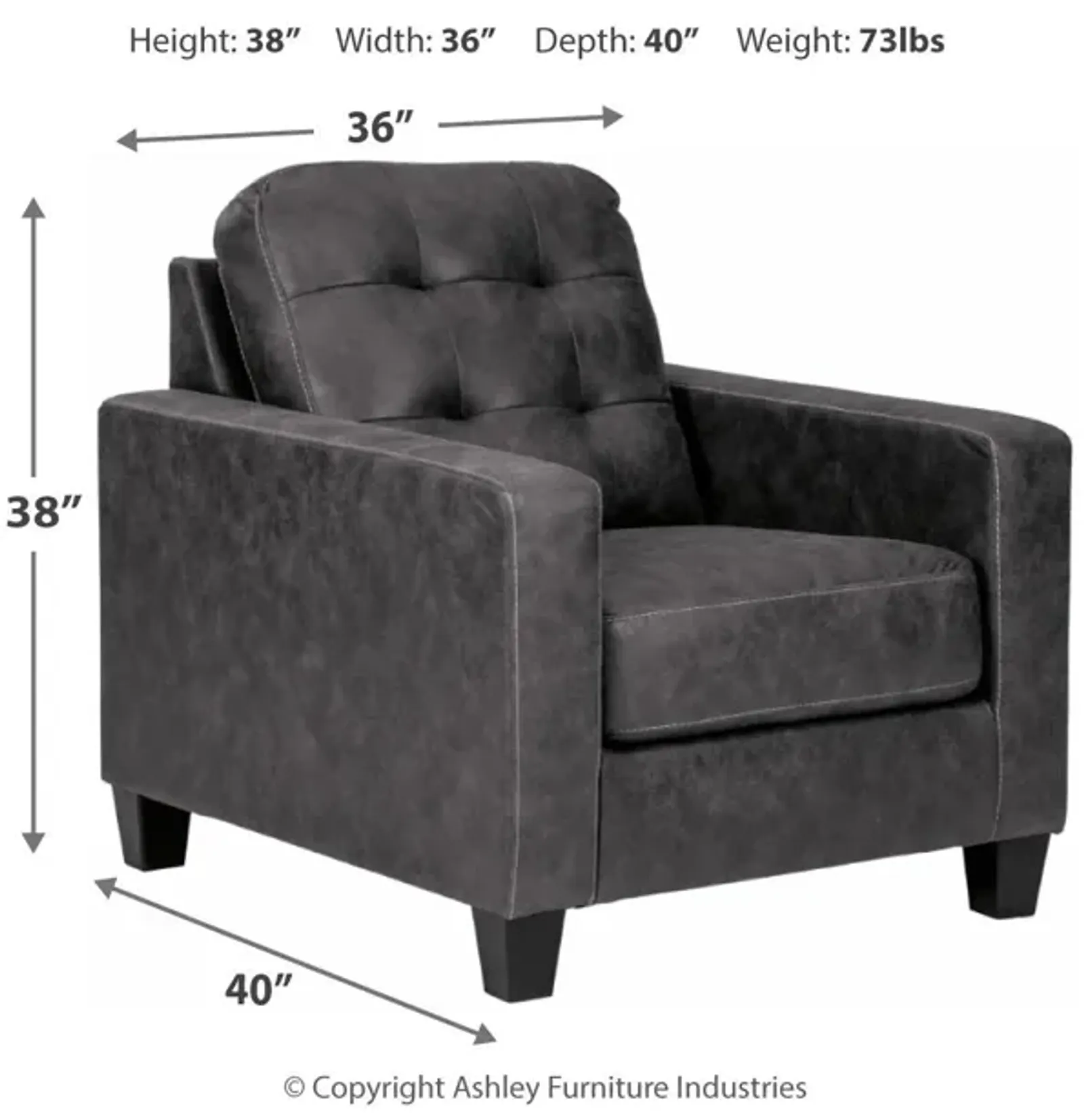 Ashley Venaldi Gunmetal Armchair