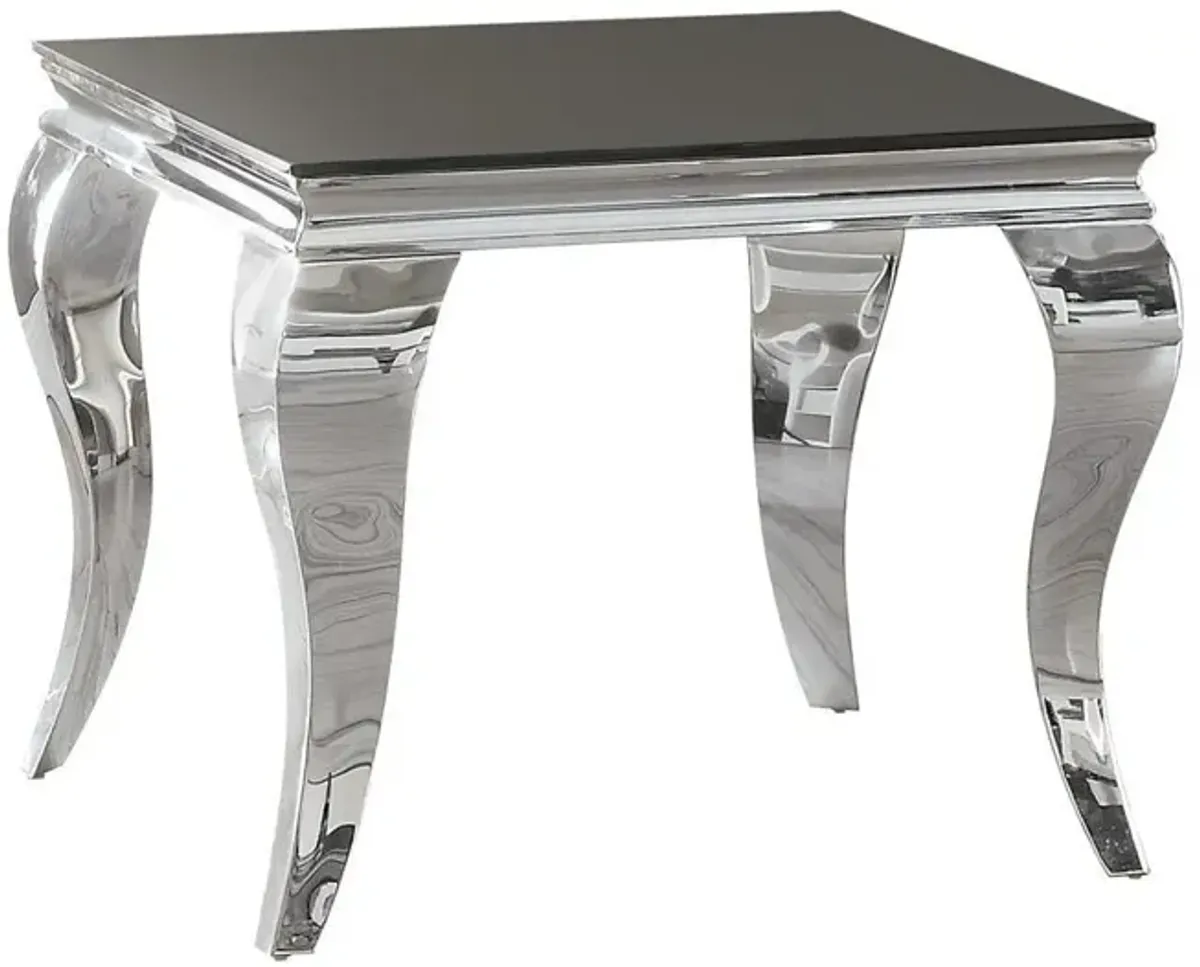 Coaster Carone Square End Table Chrome & Black