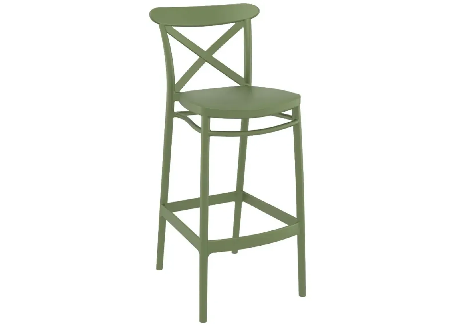 Compamia Sky Cross Square Bar Set with 2 Barstools Olive Green