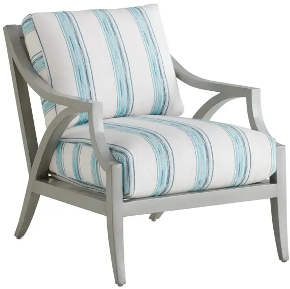 Tommy Bahama Outdoor by Lexington Silver Sands Soft Gray & Blue Lounge Chair