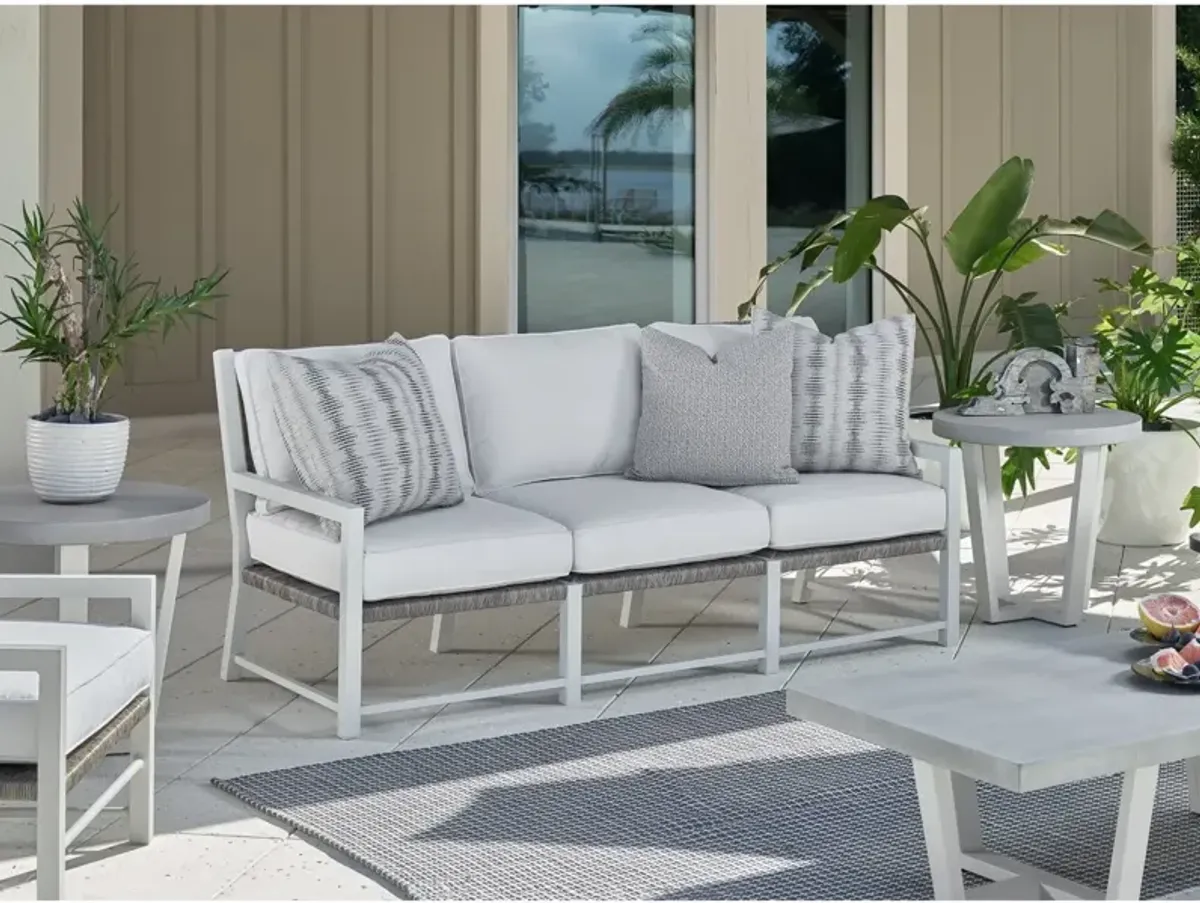 Universal Coastal Living Outdoor Tybee Chalk Aluminum Sofa