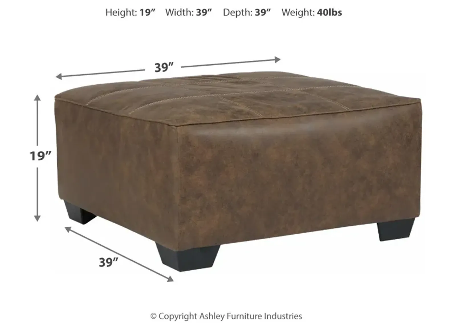 Ashley Abalone Oversized Accent Ottoman Chocolate Benchcraft